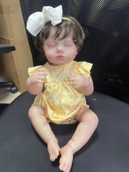 49cm Full Body Vinyl Reborn Doll Loulou with Rooted Hair Newborn Baby 3D Painted Skin with Visible Veins Bebé Reborn Juguetes