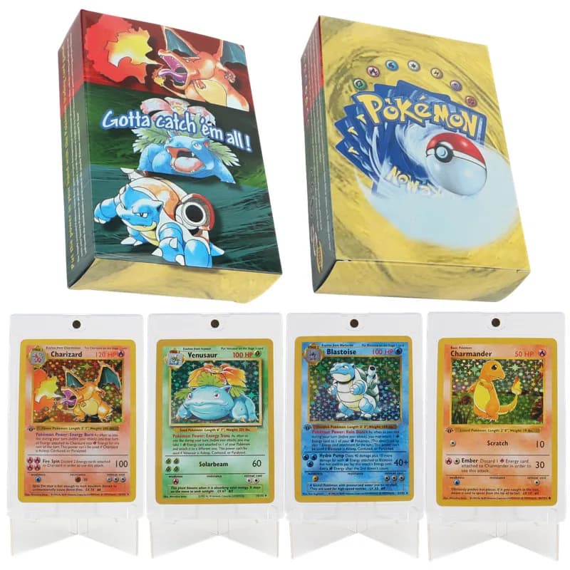 151Pcs/box 1996 year 1st Edition Pokémon card Rare Charizard Pikachu Mewtwo Blastoise Collecting card toys English version