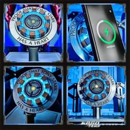 Iron Man Arc Reactor Wireless Charger Tony Stark Heart Reactor Lamp 15W Fast Wireless Charging Stand LED Light Collectible Gift