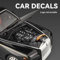 1:18 Rolls-Royce Phantom Model Car, Zinc Alloy Pull Back Toy Diecast Car with Sound and Light, Realistic Modeling Model Toy