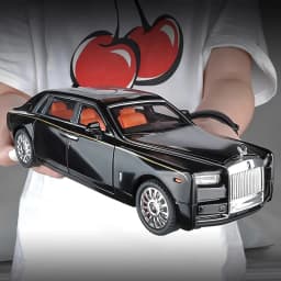 1:18 Rolls-Royce Phantom Model Car, Zinc Alloy Pull Back Toy Diecast Car with Sound and Light, Realistic Modeling Model Toy