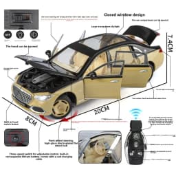 1:24 RC Auto Door S680 Alloy Car Model Sound Light Toy Diecast Alloy Car Model Collectible Gift