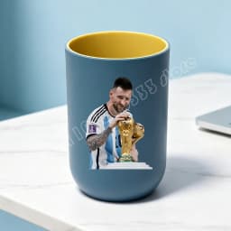 Football Superstar Messi Water Cup Portable Toiletry Cup Kids Toothbrush Cups Unisex Household Drinking Cup Bathroom Ornament