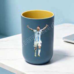Football Superstar Messi Water Cup Portable Toiletry Cup Kids Toothbrush Cups Unisex Household Drinking Cup Bathroom Ornament