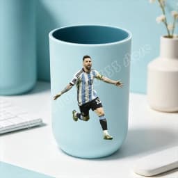 Football Superstar Messi Water Cup Portable Toiletry Cup Kids Toothbrush Cups Unisex Household Drinking Cup Bathroom Ornament