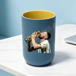Football Superstar Messi Water Cup Portable Toiletry Cup Kids Toothbrush Cups Unisex Household Drinking Cup Bathroom Ornament
