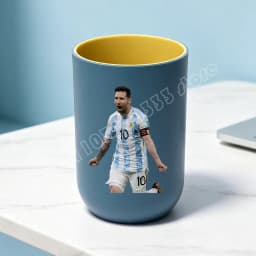 Football Superstar Messi Water Cup Portable Toiletry Cup Kids Toothbrush Cups Unisex Household Drinking Cup Bathroom Ornament