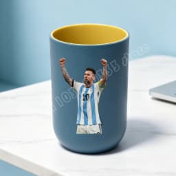 Football Superstar Messi Water Cup Portable Toiletry Cup Kids Toothbrush Cups Unisex Household Drinking Cup Bathroom Ornament