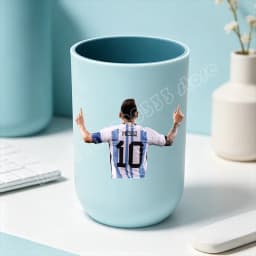 Football Superstar Messi Water Cup Portable Toiletry Cup Kids Toothbrush Cups Unisex Household Drinking Cup Bathroom Ornament