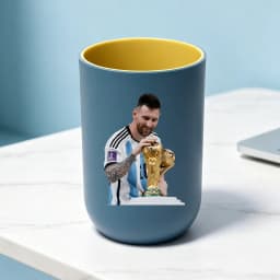 Football Superstar Messi Water Cup Portable Toiletry Cup Kids Toothbrush Cups Unisex Household Drinking Cup Bathroom Ornament