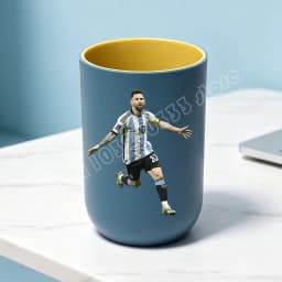 Football Superstar Messi Water Cup Portable Toiletry Cup Kids Toothbrush Cups Unisex Household Drinking Cup Bathroom Ornament