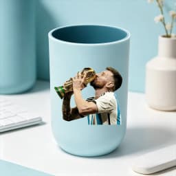 Football Superstar Messi Water Cup Portable Toiletry Cup Kids Toothbrush Cups Unisex Household Drinking Cup Bathroom Ornament