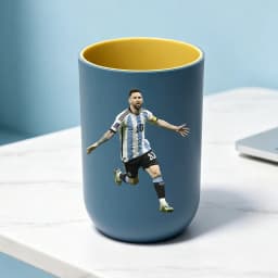 Football Superstar Messi Water Cup Portable Toiletry Cup Kids Toothbrush Cups Unisex Household Drinking Cup Bathroom Ornament