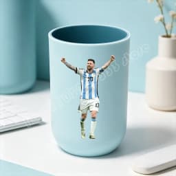 Football Superstar Messi Water Cup Portable Toiletry Cup Kids Toothbrush Cups Unisex Household Drinking Cup Bathroom Ornament