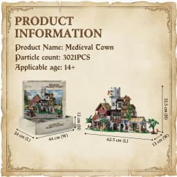 3021PCS Medieval Market Street Building Blocks Set Retro View Architecture Modular Assembly Model Collect Home Ornament Creative Toys Adult Gifts
