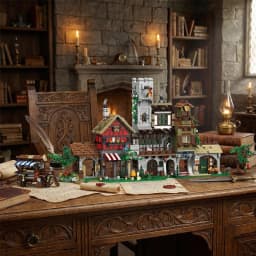 3021PCS Medieval Market Street Building Blocks Set Retro View Architecture Modular Assembly Model Collect Home Ornament Creative Toys Adult Gifts