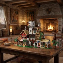 3021PCS Medieval Market Street Building Blocks Set Retro View Architecture Modular Assembly Model Collect Home Ornament Creative Toys Adult Gifts