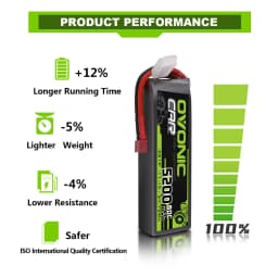 OVONIC 3S Lipo Battery 80C 5200 MAh 11.1 V Hard Case Pack with Deans T Connector for RC Car Monster Truck Crawler RC Hobby 2 Pack