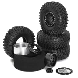 4pcs 1.9'' Beadlock Wheels and Tires Rim Offset -8.9mm OD 4.53'' for 1/10 RC Crawler Car TRX4 TRX6 SCX10 90046 CC01 D90 D110