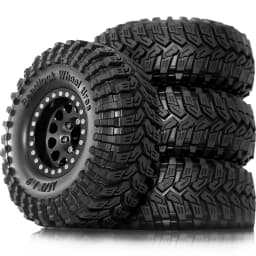 4pcs 1.9'' Beadlock Wheels and Tires Rim Offset -8.9mm OD 4.53'' for 1/10 RC Crawler Car TRX4 TRX6 SCX10 90046 CC01 D90 D110