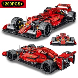 1200Pcs Super Racing Car Building Blocks Model Red Classic Sports Creative 3D Desktop Decor Christmas Holiday Gift Adults Kids