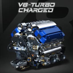 Technical V8 Electrice Driven Engine Building Blocks Simulation Supercar Engine MOC Bricks Science Education Toys Birthday Gift
