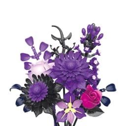 Creative Purple Flower Black Golden Rose Bouquet Building Blocks Home Desk Plant Decoration Assemble Bricks Toys Gift For Lady