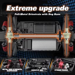 Oike Remote Control Car 4X4 Off Road Monster Truck All Terrain RTR 2.4G RC Car 40KPH High Speed 4WD Electric Vehicle Toy Gift