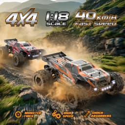 Oike Remote Control Car 4X4 Off Road Monster Truck All Terrain RTR 2.4G RC Car 40KPH High Speed 4WD Electric Vehicle Toy Gift