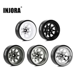 INJORA -4.05mm Offset Stamped Steel 1.3" Beadlock Wheels for 1/24 1/18 RC Crawlers (W1312)