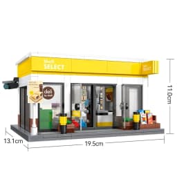 MOC City Retail Station Gas Station Car Wash Series Building Block Model Convenience Store Bricks Toys for Children DIY Gifts