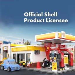 MOC City Retail Station Gas Station Car Wash Series Building Block Model Convenience Store Bricks Toys for Children DIY Gifts