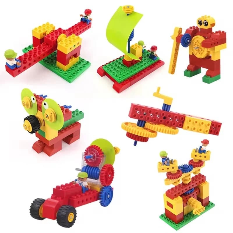 Brand Building Blocks Large Particle 9656 Set Gear Power School Institution Education Enlightenment Children's Toys