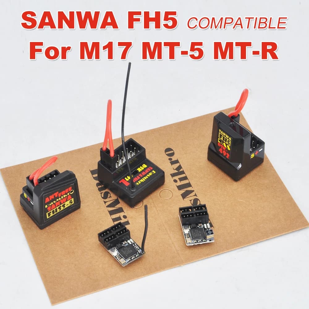 Sanwa FH5 4 Channels Compatible Higt Speed Standard Mini FHSS-5 Receiver For RC Car Racing Drift Car Sanwa M17 MT-5 MT-R Radio