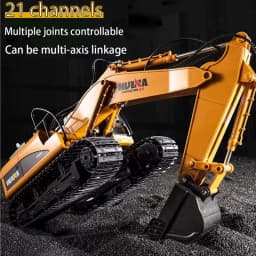 Huina 550HD 1:14 Alloy Remote Control Excavator 21CH Metal Digging Bucket Construction Vehicle 2.4G Wireless Large Excavator Toy