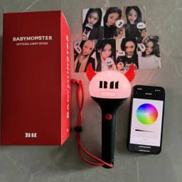 Kpop BABYMONSTERS Official Lightstick with Bluetooth BAEMON Concert Hand Lamp Light Stick for Fans RORA ASA RUKA Fluorescent