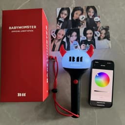 Kpop BABYMONSTERS Official Lightstick with Bluetooth BAEMON Concert Hand Lamp Light Stick for Fans RORA ASA RUKA Fluorescent