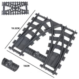 Train Track Railroad Accessories - City Train Track System with Railroad Crossing, Compatible with Major Brand Trains in Buildin