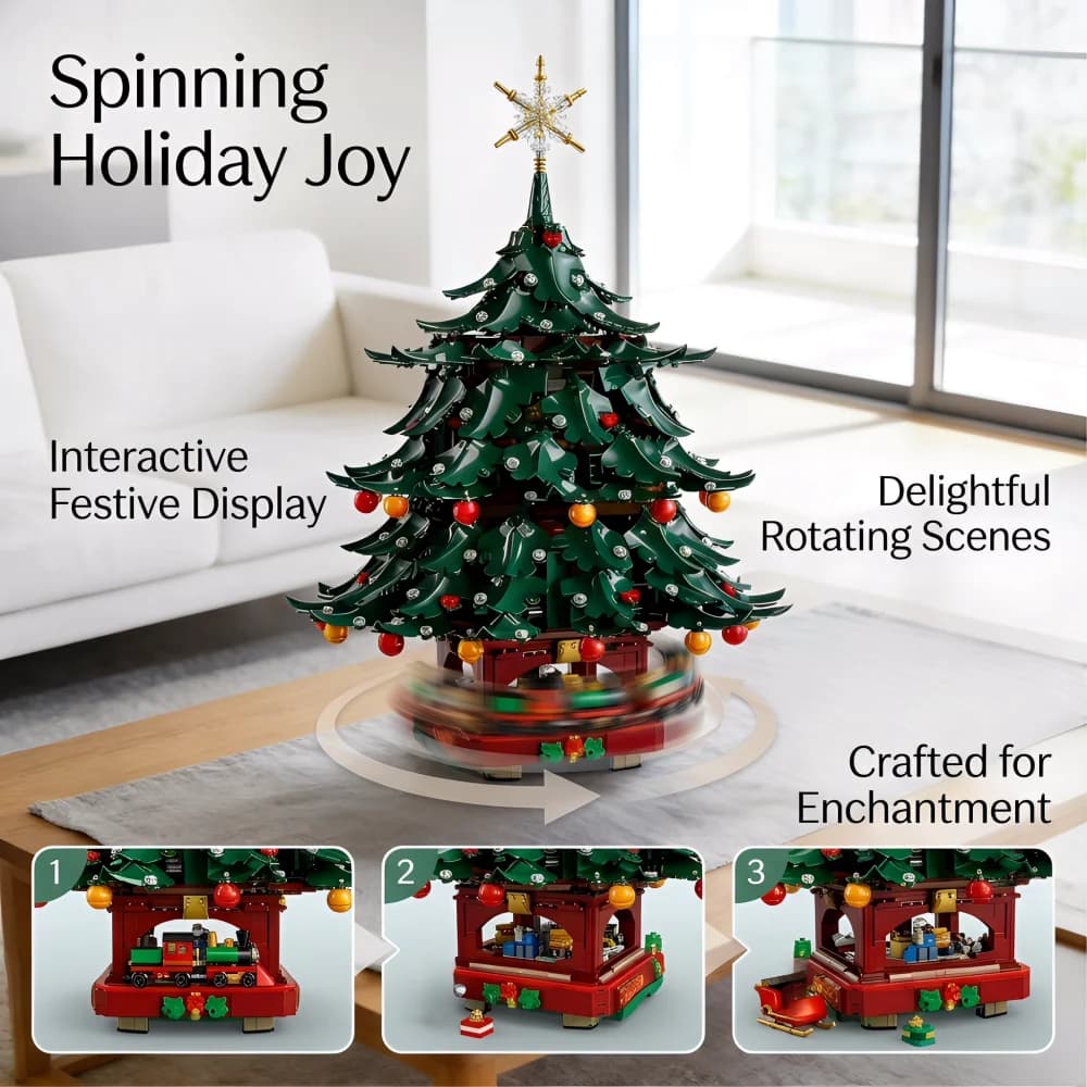 3171 Pcs Christmas Building Blocks Set - Santa Claus Family & Christmas Tree Decor Model, Holiday Gift Toy Decoration for Adults