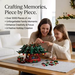 3171 Pcs Christmas Building Blocks Set - Santa Claus Family & Christmas Tree Decor Model, Holiday Gift Toy Decoration for Adults