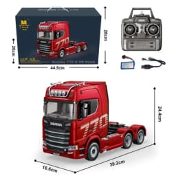 HUINA 1/18 19CH RC Truck 1501 770S Alloy Tractor 2.4G Remote Control Engineering Trailer Truck with Light and Sound Toys