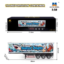 HUINA 1/18 19CH RC Truck 1501 770S Alloy Tractor 2.4G Remote Control Engineering Trailer Truck with Light and Sound Toys