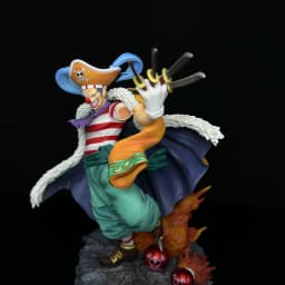 26cm/10.24in One Piece Buggy The Man of the Grand Line Four Emperor Model Statue Anime Figure