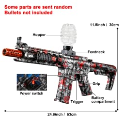 M416 Electric Gel Ball Blaster Toy Gun, Summer Outdoor Fun, High-Speed Rechargeable, Metallic, Family Pool/BBQ Games(No Bullets)