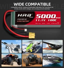 HRB 2S 3S 5S 4S 6S Lipo Battery 3300mah 4500mah 5000mah 6000mah 7.4V 11.1V 14.8V 18.5V 22.2V XT60 XT90 FPV Airplanes