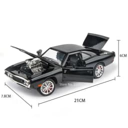 1:24 Scale Charger 1970 Alloy Car Model Toys Diecasts Metal High Simulation Vehicle with Sound and Light Car Toys Gifts for Boys