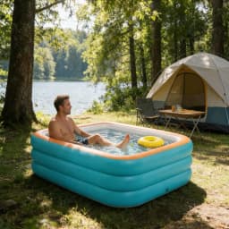 Thickened Durable Family Inflatable Pool, Large for Backyard & Lawn Parties, Outdoor Summer Fun (Pump Not Included)