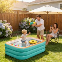 Thickened Durable Family Inflatable Pool, Large for Backyard & Lawn Parties, Outdoor Summer Fun (Pump Not Included)