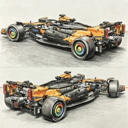 1675PCS Technical Performance Orange MCL39 Racing Car Building Blocks MOC Race Car Model Assembly Toy Birthday Gift for Boys