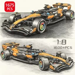1675PCS Technical Performance Orange MCL39 Racing Car Building Blocks MOC Race Car Model Assembly Toy Birthday Gift for Boys